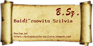 Balázsovits Szilvia névjegykártya