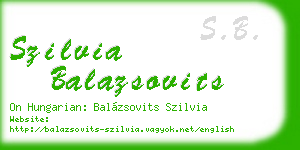 szilvia balazsovits business card